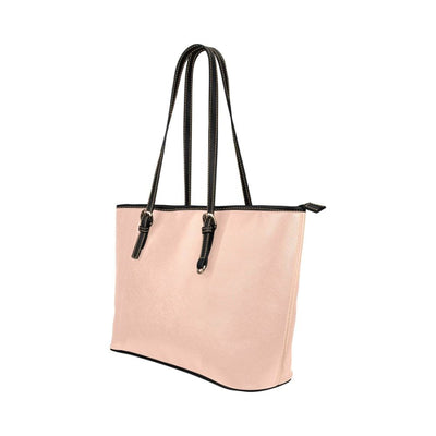 Large Leather Tote Shoulder Bag - Peach Pink Handbag - Bags | Leather Tote Bags