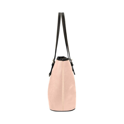 Large Leather Tote Shoulder Bag - Peach Pink Handbag - Bags | Leather Tote Bags