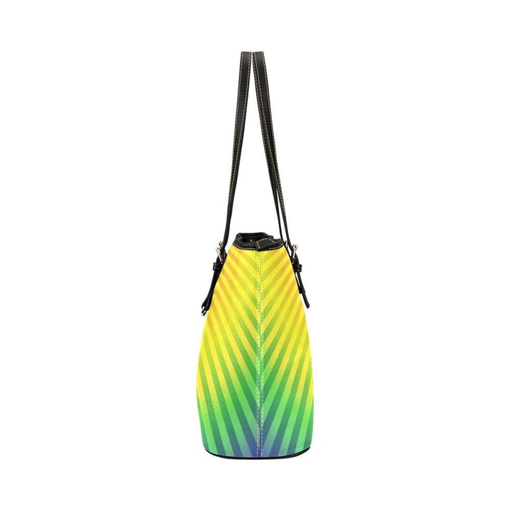 Large Leather Tote Shoulder Bag - Rainbow Radial-v Handbag - Bags | Leather