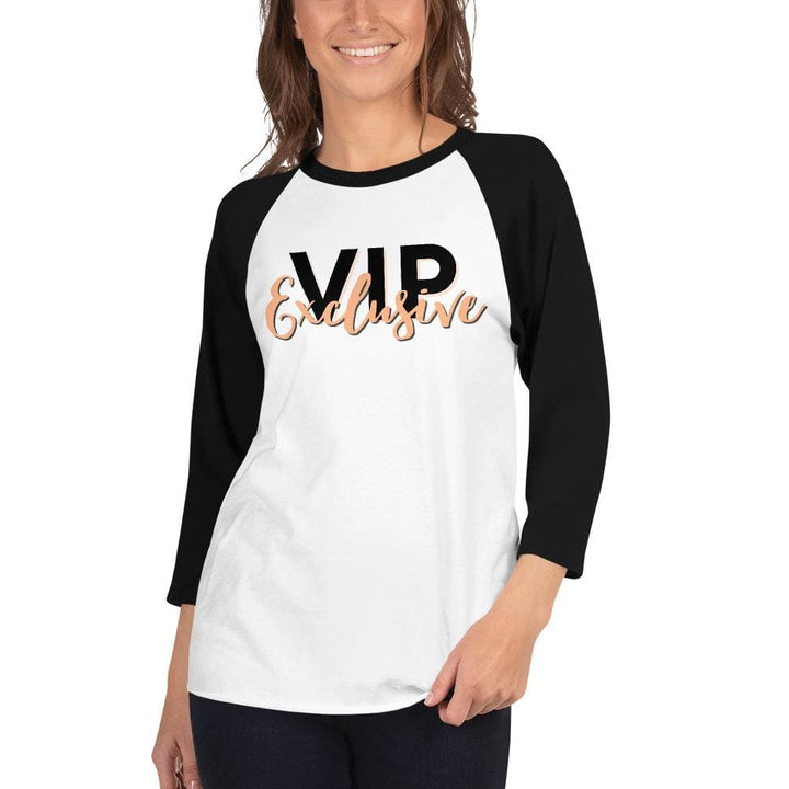 Womens Raglan Tee Vip Exclusive Graphic Quarter Sleeve T-shirt - Womens