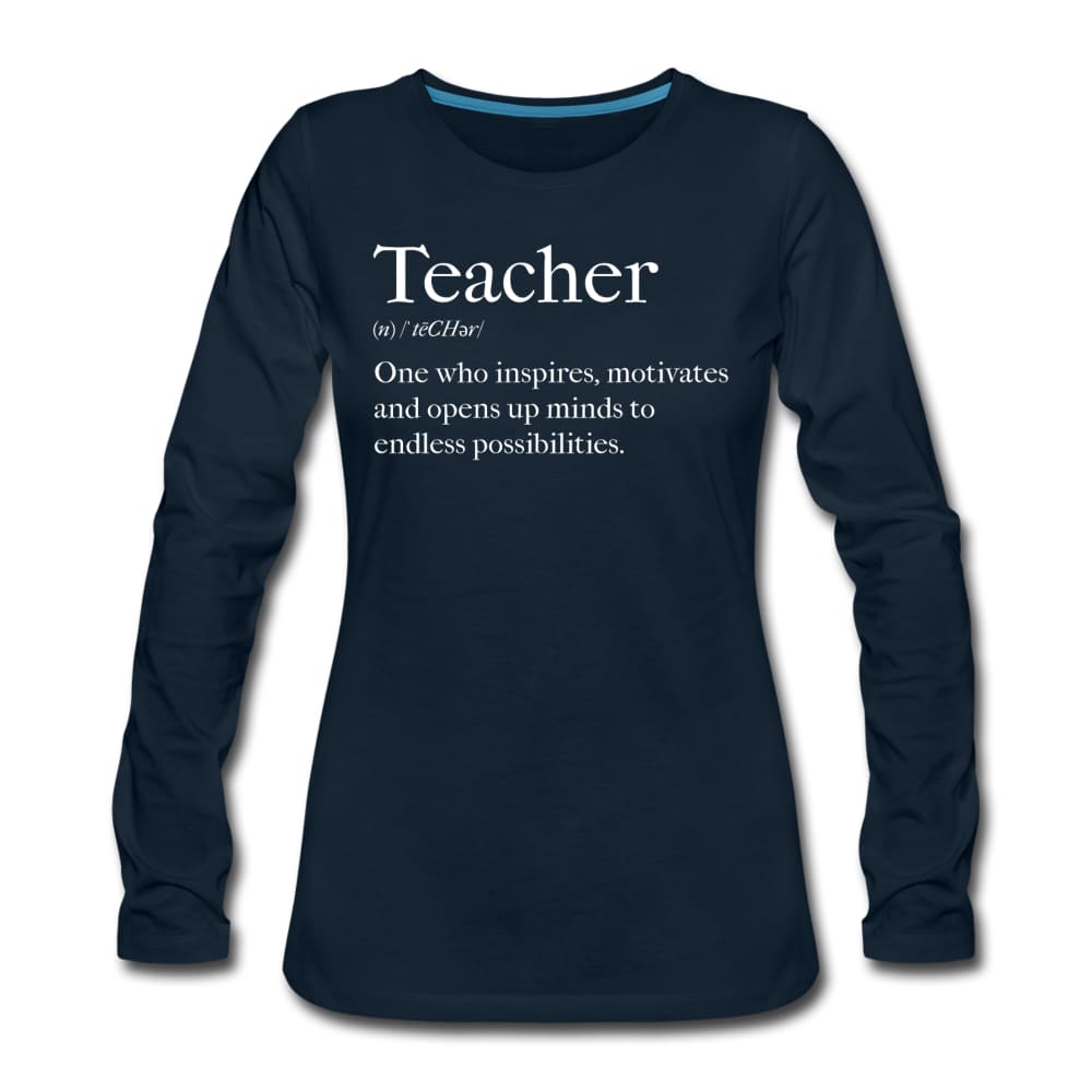 Womens Long Sleeve Graphic Tee Teachers Inspire Word Art Print - Womens