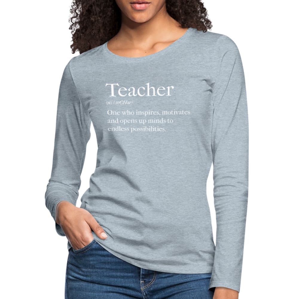 Womens Long Sleeve Graphic Tee Teachers Inspire Word Art Print - Womens