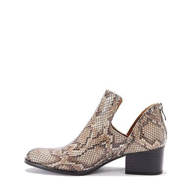 Womens Shoe Low Heel Snakeskin Style Fredricka Booties (size 7.5) - Deals |