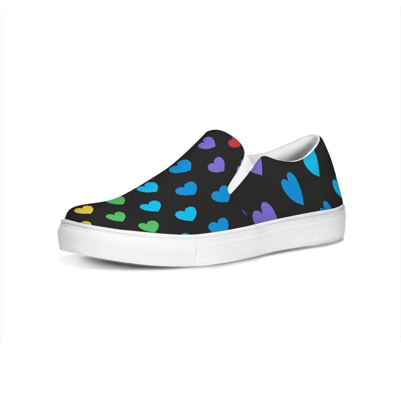 Womens Sneakers Rainbow Hearts Low Top Slip-on Canvas Shoes - Womens | Sneakers