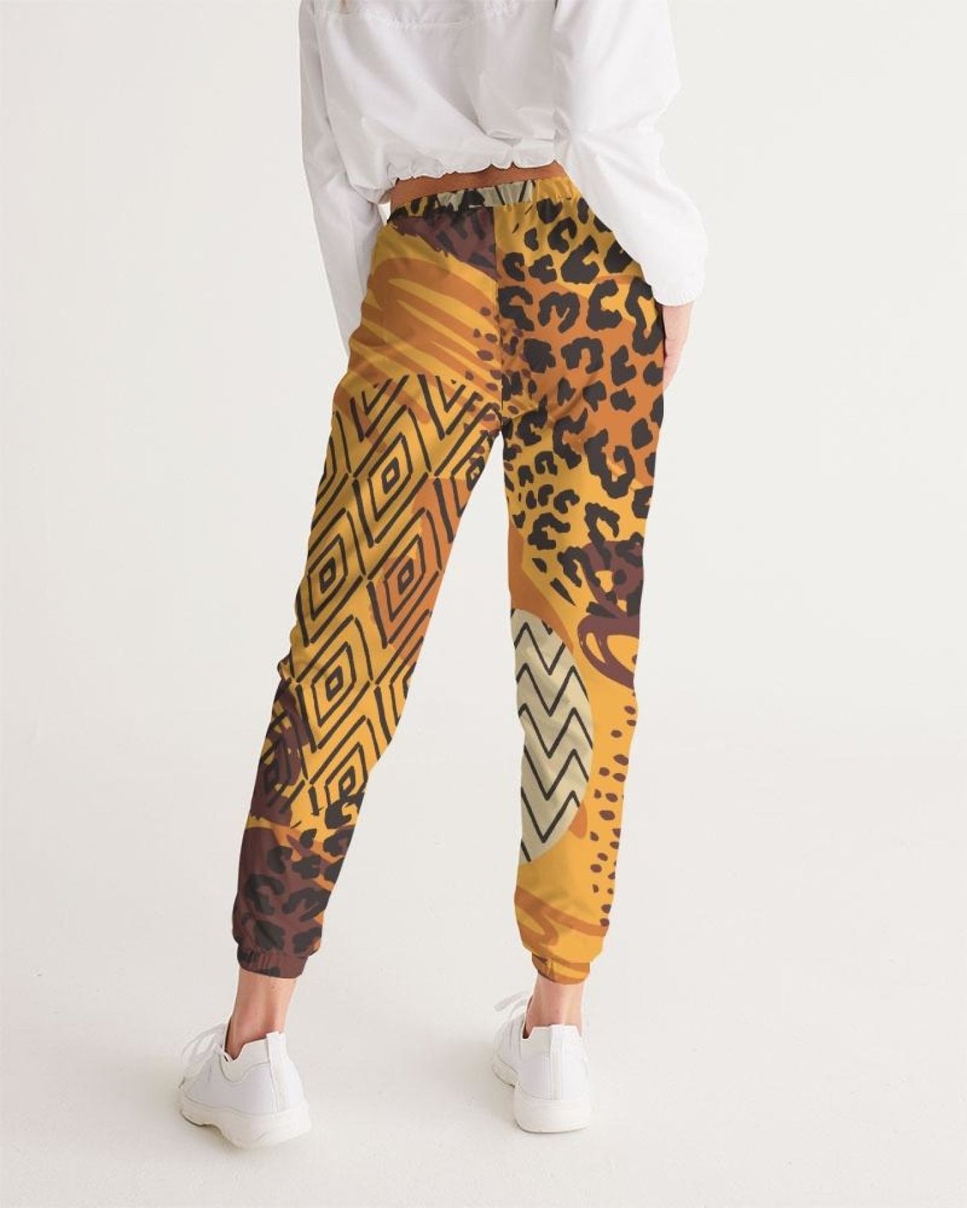 Womens Track Pants - Brown Autumn Graphic Sports Pants - Womens | Pants | Track