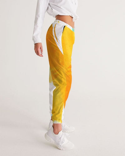 Womens Track Pants - Orange Multicolor Graphic Sports Pants - Womens | Pants |