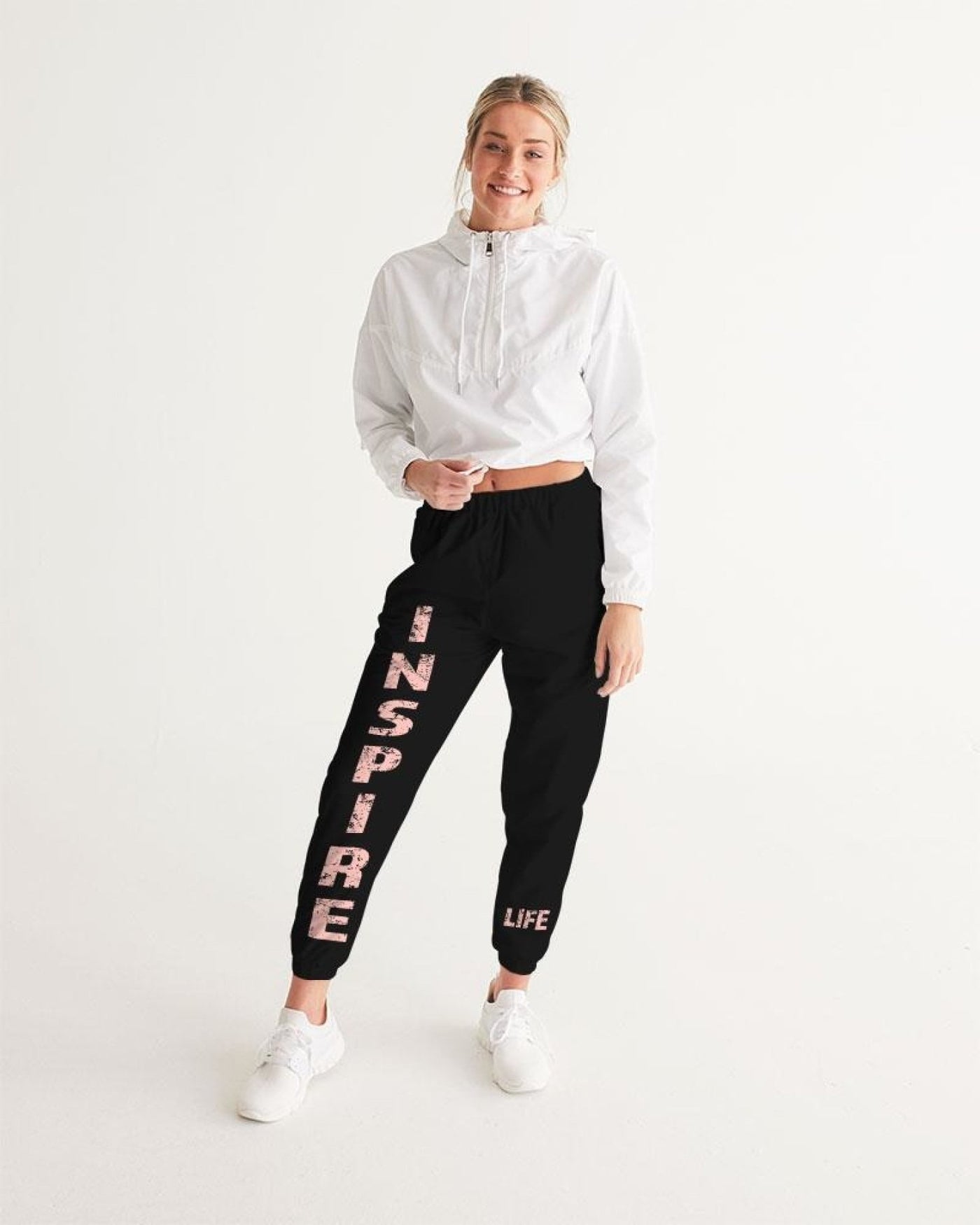 Womens Track Pants - Peach Inspire Graphic Sports Pants - Womens | Pants | Track