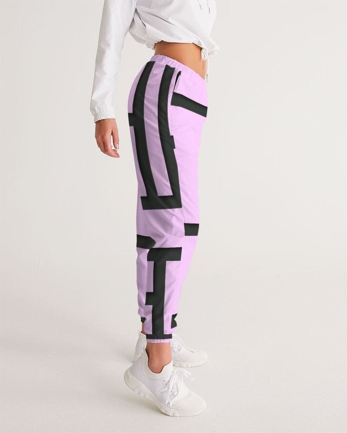 Womens Track Pants - Purple & Black Block Grid Sports Pants - Womens | Pants