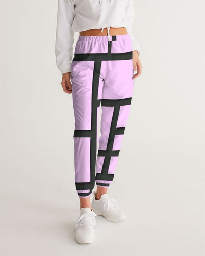 Womens Track Pants - Purple & Black Block Grid Sports Pants - Womens | Pants