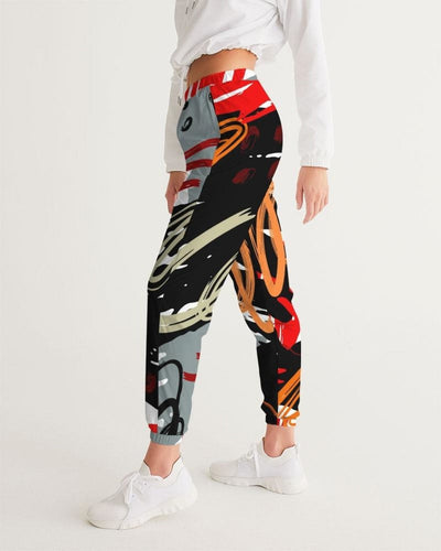 Womens Track Pants - Red Multicolor Graphic Sports Track Pants - Womens | Pants