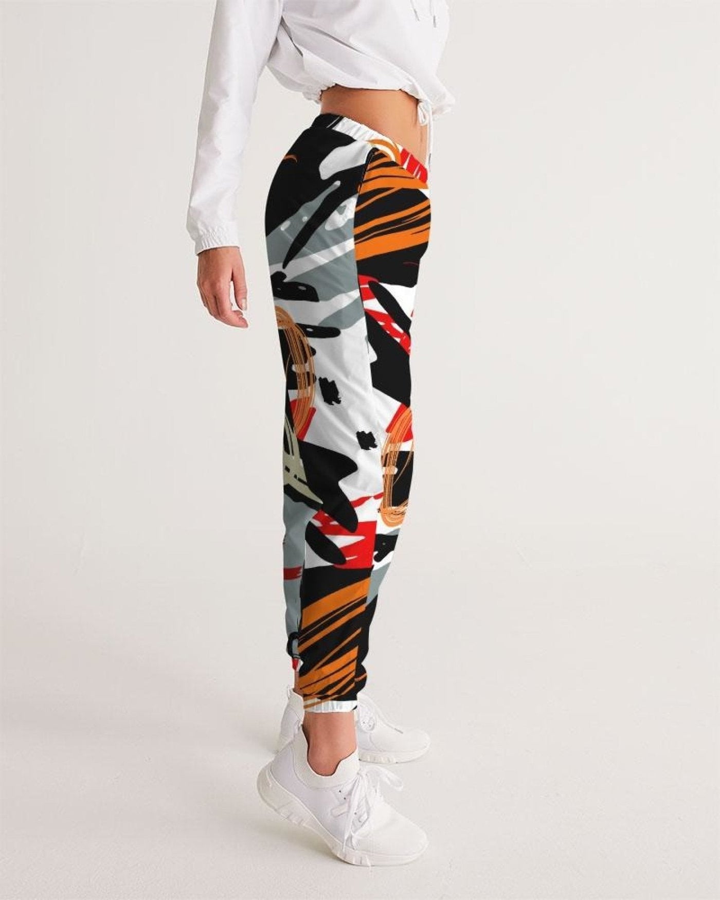 Womens Track Pants - Red Multicolor Graphic Sports Track Pants - Womens | Pants