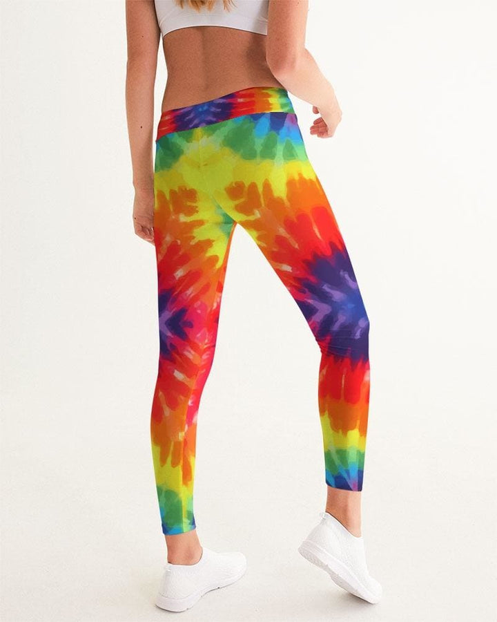 Womens High-waist Fitness Legging Yoga Pants Peace Love Tie-dye - Womens