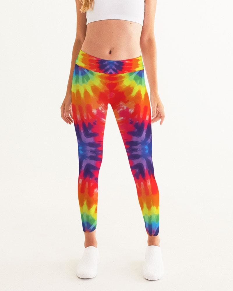 Womens High-waist Fitness Legging Yoga Pants Peace Love Tie-dye - Womens