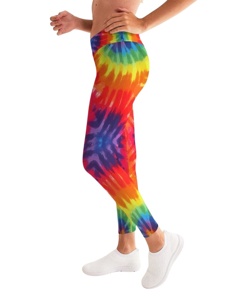 Womens High-waist Fitness Legging Yoga Pants Peace Love Tie-dye - Womens