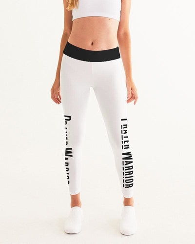 Women’s Yoga Pants Prayer Warrior Graphic - White & Black / Wy658-241